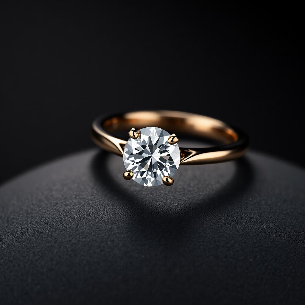 Solitaire diamond engagement ring