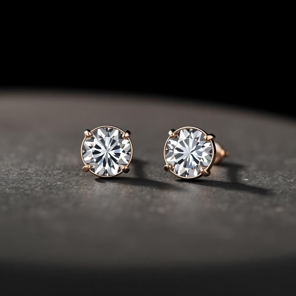 Pair of diamond stud earrings