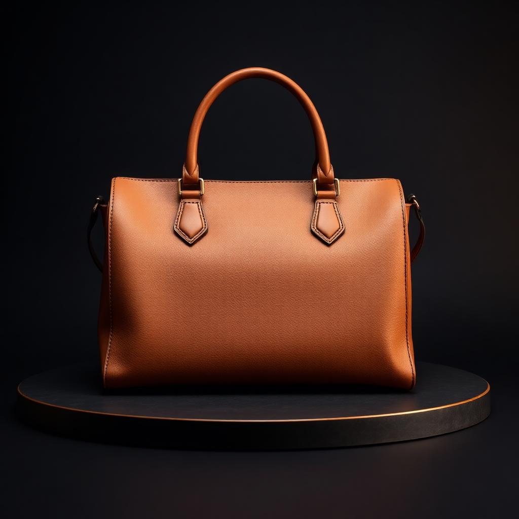 Tan leather designer handbag